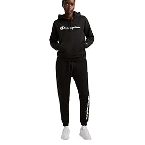 Champion Womens Pullover Fleece Hoodie, Loose Fit, Midweight, Script Logo