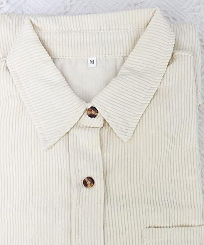Women's Corduroy Button Down Pocket Shirts Casual Long Sleeve Oversized Blouses Tops 6 Women's Corduroy Button Down Pocket Shirts Casual Long Sleeve Oversized Blouses Tops