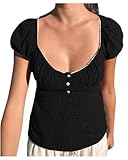 Occasion : La blouse tunique slim fit à ourlet volanté convient à la vie quotidienne, décontracté, vêtement de rue, shopping, vacances, rendez-vous, fête, club, rassemblement de week-end, tenue de vacances, et ainsi de suite