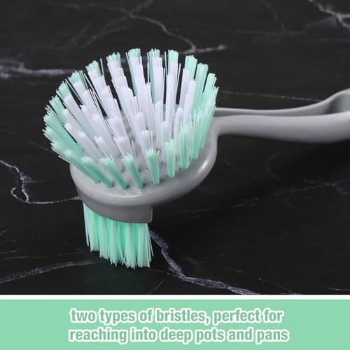 Image of Patelai 12 Pack Dish Brush with Long Handle, 11. 5 Inches Pot Pan & Dish Brush, Cleaning Brushes for Kitchen and Bathroom, Safe on Cookware, Stainless Steel, Outdoor Furniture, Showers & Sinks