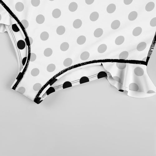 Image of Girls One Piece Swimsuit Polka Dots Ruffles Swimwear Bathing Suits 3-12 Years