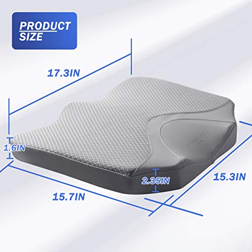 Kingleting Car Seat Cushion, Heightening Wedge Seat Cushion For Sciatica Tailbone Pain Relief, Auto Seat Cushion For Short People, Universal Fit For Car, Truck, Office Chair And Wheelchair(Gary) #TOP6