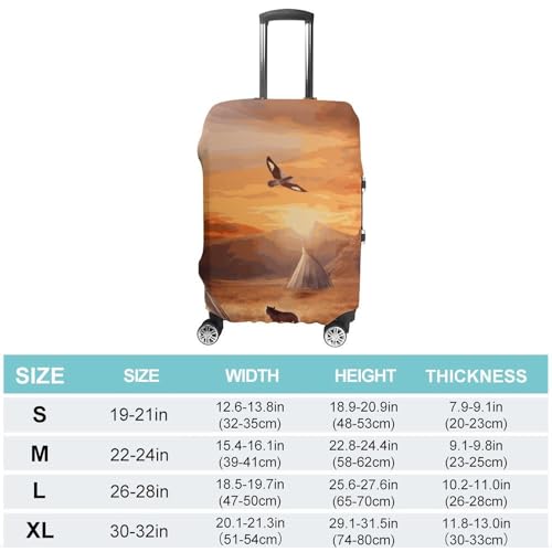 Native American Tribes Luggage Cover, Washable Elastic Suitcase Cover Protector Fit 18-32 Inch Luggage2
