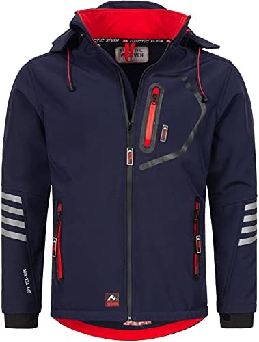 Arctic Seven AS088 Softshelljas voor heren, functionele jas, outdoor regenjas, ademende fleece binnenvoering, Donkerblauw, M
