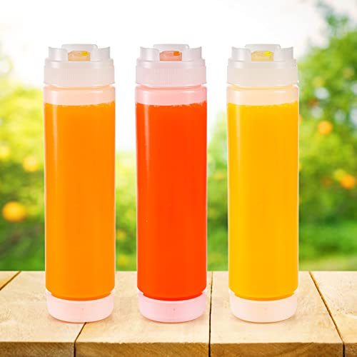 Jucoan 6 Pack 16oz/480ml Plastic Squeezy Bottles, Food Grade Reusable Squeeze Condiment Bottles, Plastic Sauce Dispensers for Ketchup, Mustard, Hot Sauce- BPA Free- Dishwasher Safe - Image 5