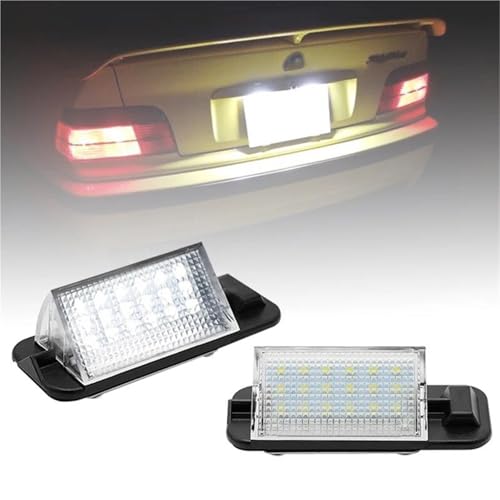 Car Number Plate Light For BMW 3 For Series E36 318i 318is 318ti 320i 323i 325i 325is 328i 328is For M3 1992-1998 2Pcs White LED Number License Plate Light Car Rear Licence Number Plate Lamps - Image 3