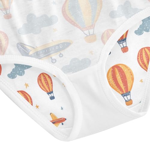 ZZKKO Hot Air Balloon and Airplane Girls Underwear Toddler Panties for Girls Comfort Brief Size 2T-8Y4