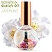 Cuticle Oil, Jasmine Scented Cuticle Nail Oil Infused with Real Flowers, Hydrates, Moisturizes, Strengthens, Repairs, Revitalizing Cuticle Oils for Nails Damage Dry Cuticle, 15ml