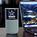 Rico Industries NFL Dallas Cowboys Personalized 16 oz. Ceramic Tumbler with Silicone Grip, Deep Laser Engraved, Navy and Gray Colored Design with Slide Lid, Travel Coffee Mug, Matte Glaze