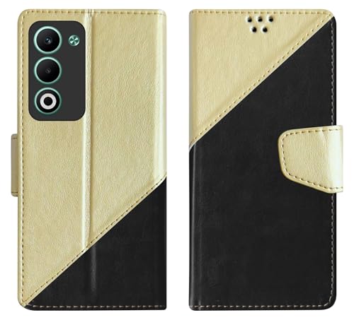 Image of SBMS Flip Cover for Oppo K13x 5G / Oppo A5 5G 6.67 inch Back Cover Case with Magnatic Closure | Inbuilt Stand | Card & Money Pocket (MultiBlack)