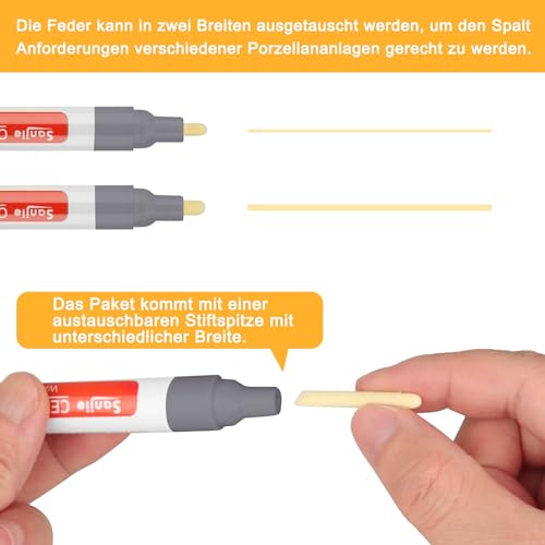 10 Stück Hellgrau Fugenstift für Restaurierung Helles Graublau Fugenmörtel Restaurierung Stift Reparatur Marker für Reparatur Von Fliese Badezimmer Küche Ersatzspitze fugenmarker fliesenreparaturstift
