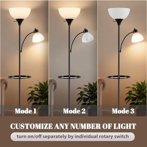 Image of 72 inch Floor Lamp with Table, Adjustable Reading Lights,Torchiere Floor Lamps