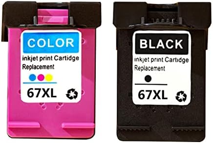 Inkpro Remanufactured Ink Cartridge Replacement for HP 67XL 67 XL for Envy 6052 6058 6075 Deskjet 2732 2755 DeskJet Plus 4152 4155 4158 (2 Pack)