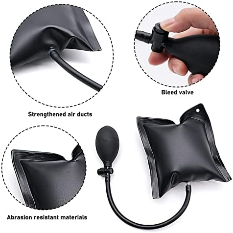 KUYT 2 Pcs Air Wedge Up Bag Car Air Pump Wedge Up Tool Air Wedges Alignment Tool Load up to 200 kg for the Door Window Installation and Car Repair., Black