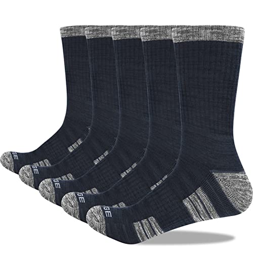 LKZL 5 Paar Herren Wicking Atmungsaktive Wandersocken, Kissen Gemütlich Casual Crew Socken Outdoor Wandern Trekking Walking Sportliche Socken (Color : Blue, Size : XL) Cover