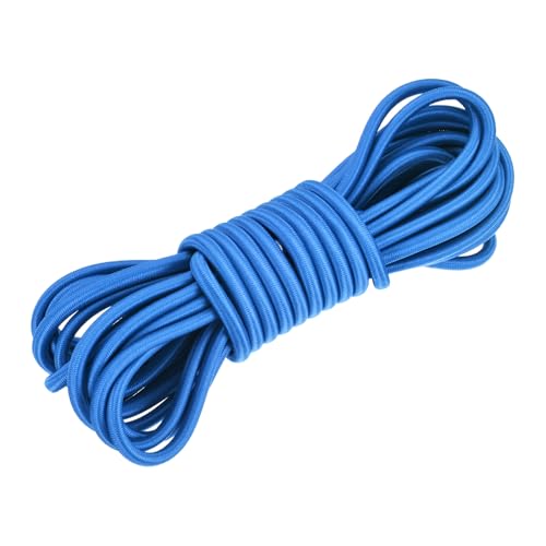 DMiotech 1/4 Inch Shock Cord, 25 Feet Blue Bungee Cord Tent Pole Shock Cord Round Elastic Kayak Rope Stretch String Marine Grade Heavy Polyester for DIY Projects Tie Downs