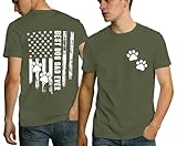 Oxryal Dog Shirt for Men Best Dog Dad Ever T-Shirts American Flag Classic DogLover Paw Tee Tops
