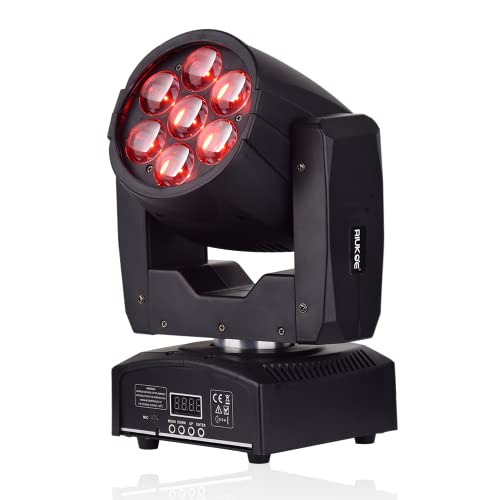 Riukoe Led Moving Head Beam Zoom Wash Stage Light Dmx 7X12W Rgbw Color Mini Moving Head Lights For Clubs Dj Events Party #TOP2