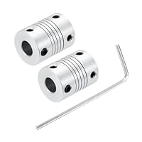 QUARKZMAN 2 Stück Flexible Kupplungen 4mm bis 8mm Aluminium Wellenkupplung L25xD19mm Klauenkupplung Schrittmotor Gelenkverbinder für 3D Drucker CNC Maschine DIY Encoder Motorwelle Silber