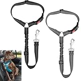 [Ceinture Voiture Chien] Notre ceinture de sécurité pour chien est dotée d'un système d'amortissement qui réduit les secousses et protège la sécurité de votre animal de compagnie. Elle comprend une boucle à dégagement rapide et une sangle élastique qui se verrouillent ensemble pour réduire les secousses et éviter les blessures accidentelles.