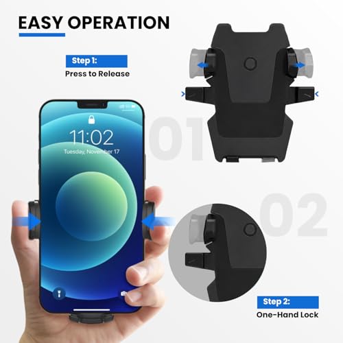 Image of Long Neck Car Mobile Phone Holder | 360 Rotatable Phone Mount with Strong Suction Cup | Adjustable Windshield & Dashboard Stand for All Smartphones (Black)