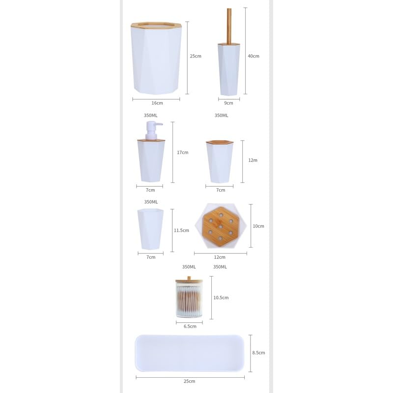 Juego de baño resistente de 8 piezas con dispensador de jabón fluido 4