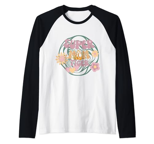 Funny Mother's Day Super Mom Tiger Camiseta Manga Raglan