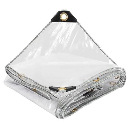 Toldo transparente 110x305 cm de lona impermeable multiusos con cuerda 2