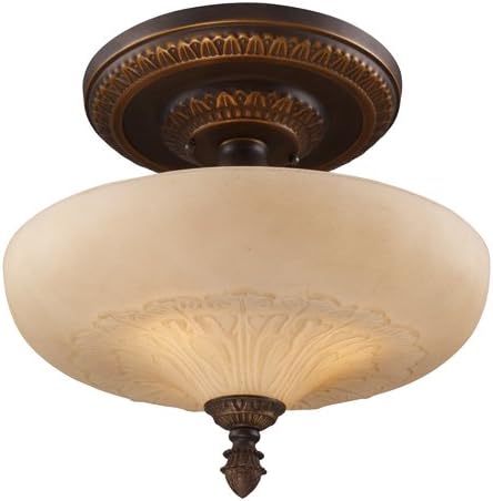 Elk 08094-Agb Restoration 3-Light Semi-Flush Mount, 15-Inch, Golden Bronze
