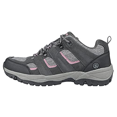 Northside Women's Monroe Low Hiking Shoe, Charcoal/Dusty Rose, 9 #TOP2