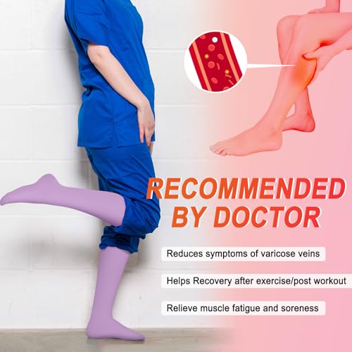 Image of Iseasoo 4 Pairs Compression Socks for Women Circulation-Best Support for Nurses,Running,Athletic,Travel