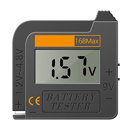 OVAQUIXI Probador de Batería Digital Universal, Comprobador de Batería Confiable para Pilas de BotóN C, AA, AAA, D, N, 9V 6F22 con Pantalla LCD