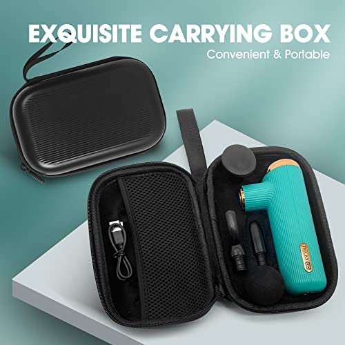 Relaxigo Pocket Sized Massage Gun, Travel Massage Gun With Carry Case, Mini Massage Gun, Portable Percussion Muscle Massager, Small & Quiet, Portable, Pain Relief, Office Massager(Cactus Green) #TOP5