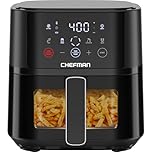 Chefman Air Fryer – 4 QT Compact Airfryer for Quick & Easy Meals, Features Hi-Fry Technology for Extra Crisp, Easy-View Window, Touch Controls with 4 Presets, Nonstick & Dishwasher Safe Basket - Black