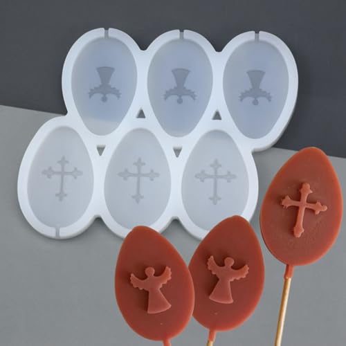 mostsom 2pcs/lot Egg Shape Silicone Lollipop Mold Jelly And Chocolate Cake Decoration Mold Kitchen Baking Accessories Epoxy Gum (G_ Egg)