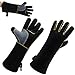 Fire Resistant Gloves, Fireproof Gloves Heat & Fire Resistant Leather Welding Non Slip Mitts for Fireplace, Stove, Oven, Grill, Pot Holder, Animal Handling, Animal Handling
