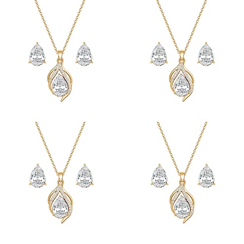 Juego de joyas para dama de honor en oro de 18k plata y oro rosa regalo de boda minimalista