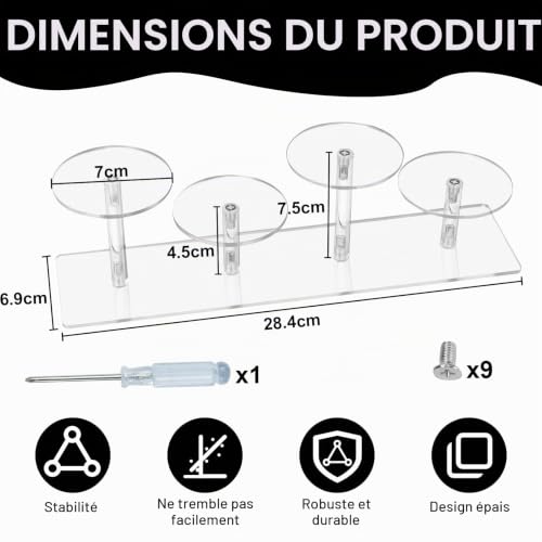 mongtsamz Présentoir en Acrylique Claires, Transparente Étagère pour Objets de Collection Bijoux Gâteau Donuts Parfum Affichage, 1 Pièces – vue 2