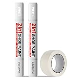 2-in-1 White Shoe Paint Marker, 2 Pack Shoe Polish...