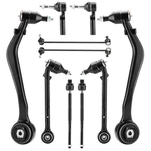 Front Lower Forward Rearward Control Arms Kit Fit for 2010-2015 Chevy Camaro with Ball Joint Sway Bar Link Outer Inner Tie Rod End Assembly Front Suspension Kit - K621479 K621478 K621481 K621480