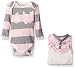 Burt's Bees Baby Boys' Set of 3 Watercolor Organic Bodysuits, Blossom, 3-6 Months