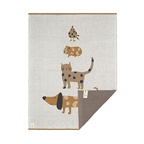 LÄSSIG Babystrickdecke für Kühlung und Kuscheln: 100% Bio Baumwolle GOTS-zertifiziert - Royal Blue - Little Mateys