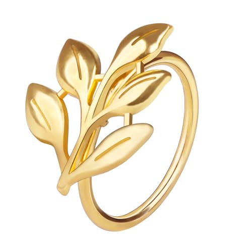 Image of Gold Napkin Rings Set of 12, Metal Leaf Napkin Ring Holders for Cloth Napkins, Fall Napkin Ring Buckles Bulk for Wedding Receptions, Christmas Thanksgiving Holiday Party Dinner Table Settings