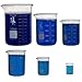 Karter Scientific 213A2 Borosilicate Glass Low Form Glass Beaker, 50/100/250/500/1000 mL (Pack of 5)