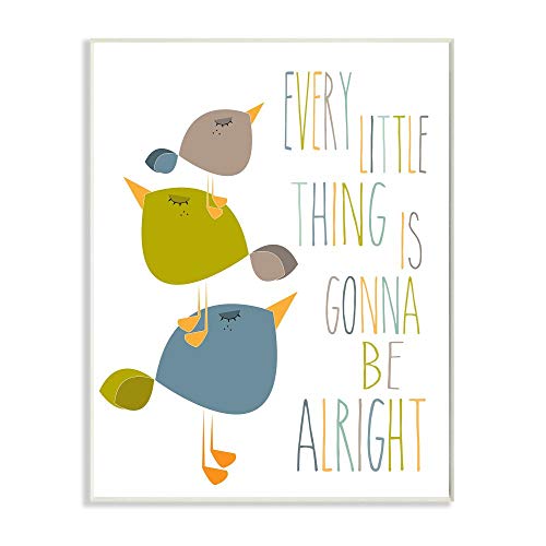 The Kids Room By Stupell Three Little Birds Print Green Tan And Blue Wall Plaque Art, 10 X 0.5 X 15, Proudly Made In Usa #TOP24