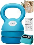 kure.fit Adjustable Kettlebell | 5 lb - 12 lb | Kettlebell Weights Set for Home Gym | Full-Body Workouts, Strength Training, Weight Loss | Fabric Booty Band | Beginners & Women | Teal Blue