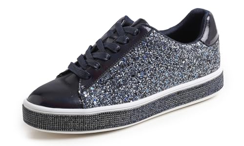 Image of FEVERSOLE Women's Fashion Sparkle Platform Rhinestone Party Holiday Wedding Sneakers