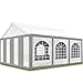Produktbild TOOLPORT Hochwertiges Partyzelt 4x6 m Pavillon Zelt PE Plane 450 N Gartenzelt Festzelt Bierzelt Wasserdicht grau-weiß