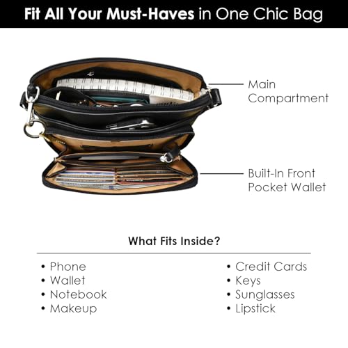 image for ili New York Genuine Leather Crossbody Bags for Women - Premium RFID B