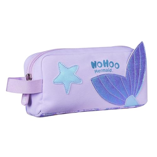 Image of NOHOO Pencil case, Cute Animal Print Pencil bag for kids, Lightweight Portable pencil pouch with Zipper for Girls Boy Students Teens Adults School office Travel Holder Box - Purple Mermaid